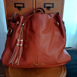 Jose Hess Beautiful Brown Leather Hobo Tote Bag
